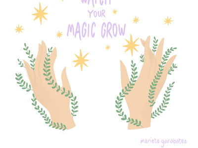 Watch your magic grow art design digitalart digitalillustration hands illustration magic