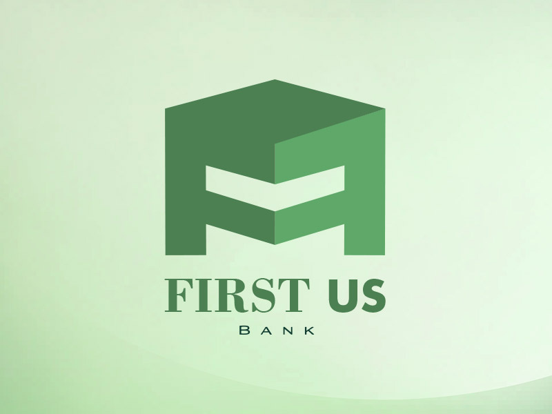 Bank Logo Rebranding bank logo green first f strong secure confident building letter f hidden flat