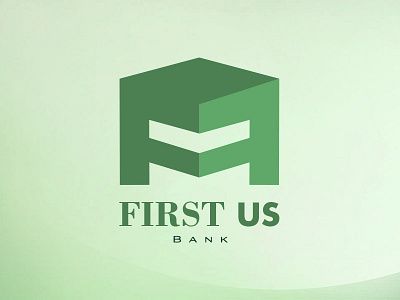 Bank Logo Rebranding bank building confident f first flat green hidden letter f logo secure strong