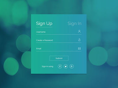 DailyUI Challenge: Sign Up Form dailyui form modal pop up sign up form social sign in ui ux