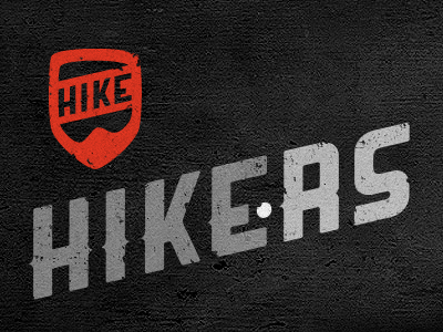 Hike Logo black grey grunge logo orange ranger red