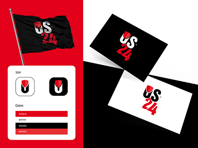 US 24 Logo art battik brand brand design branding business colors corporate corporate business card corporate identity design idea identity illustration logo logodesign love red simple vector