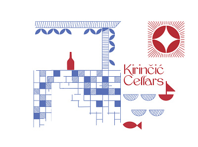 Kirinčić Cellars bottle label bottle design illustration type typography wine wine label winery