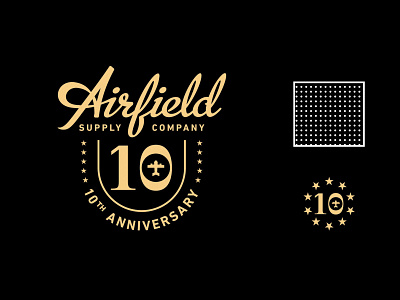 Airfield 10th Anniversary logo design illustration lettering logo type typography vector