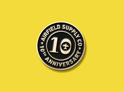 10 year anniversary pin branding design enamel enamel pin enamel pins enamelpin enamelpins pin type typography