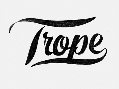 Trope branding design handdrawn lettering letters logo type typography