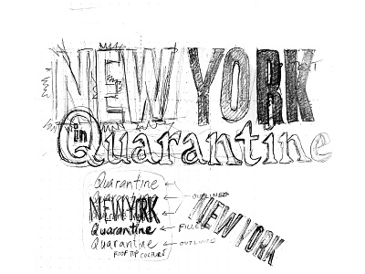 NY in Quarantine sketch handdrawn lettering sketch type
