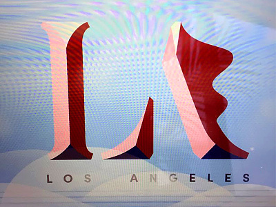 L.A. - lettering invitation design illustration la lettering type