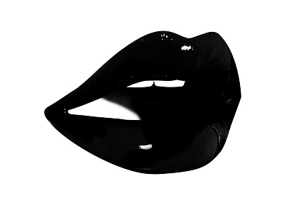 Lips art black digital lips negative shine