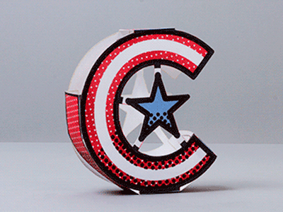 Captain America america captain letter marvel paper print risograph superhero toy type