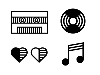 Music disco icon illustration music tape