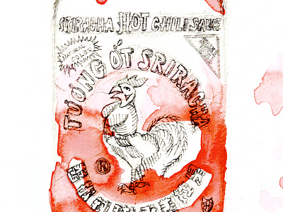 Sriracha illustration sriracha type