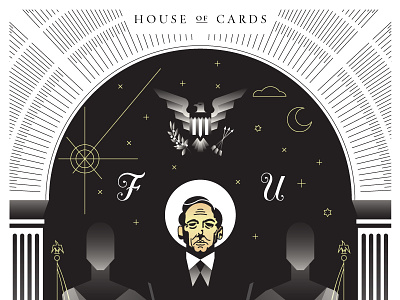 House Of Cards black frank house of cards illustration underwood washington wip