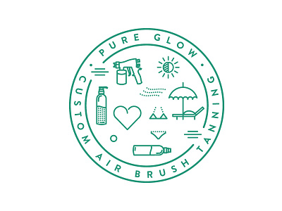 Pure Glow crest design illustration tanning