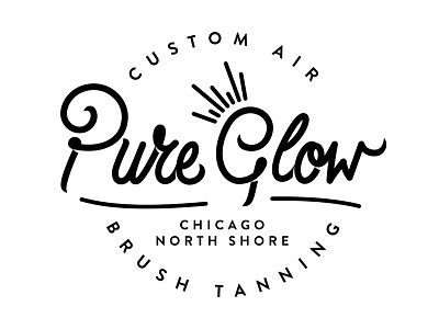 Pure Glow chicago custom design glow lettering logo north shore tan type