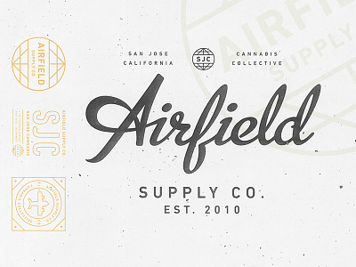 Airfield Supply Co. cannabis design illustration lettering letters marijuana medical provisions type typography