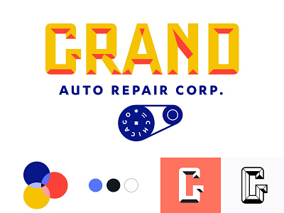 Grand Auto brand branding cars chicago color design logo mark type