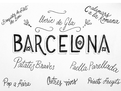 Barcelona barcelona design lettering type