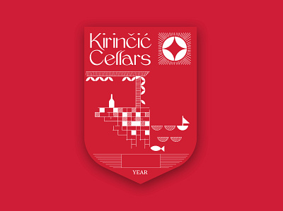 Kirinčić Cellars wine label croatia design illustration red wine