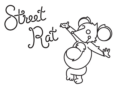 Street rat illustration lettering