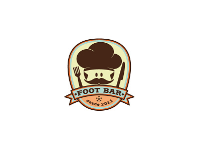 Footbar bar chef food football mustache retro