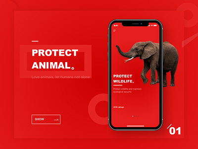 protect animal ui ux 品牌 设计
