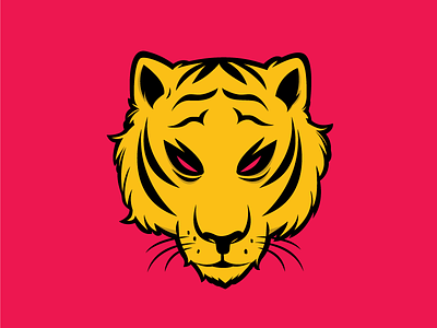Tiger Insignia - Colour basket ball beast black white cat feline football insignia red sport team tiger wild