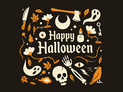 Happy Halloween! autumn dark dead death fall flower ghost ghostbusters halloween haunted horror illustration knife magic night scary skull spooky thorn