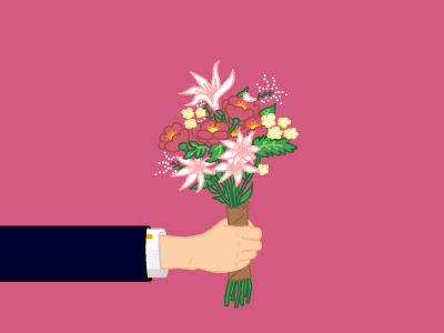 Flower propose 2d animation bouquet boy bunch of flowers flower love pink propose romance romantic spring