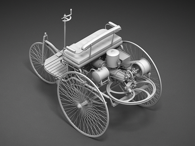 Benz Patent-Motorwagen 3d benz patent motorwagen rendering