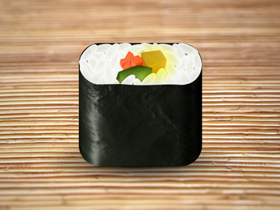 Sushi Icon app brown fish icon illustrator iphone sushi