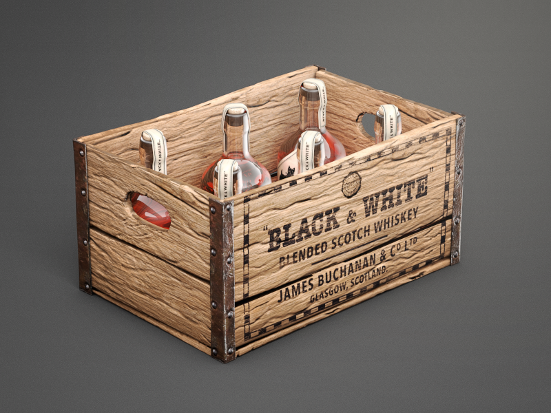 Wooden Advertising Whiskey Crate