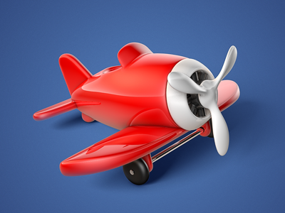 Small Airplane 3d airplane cg comic cute icon plane rendering