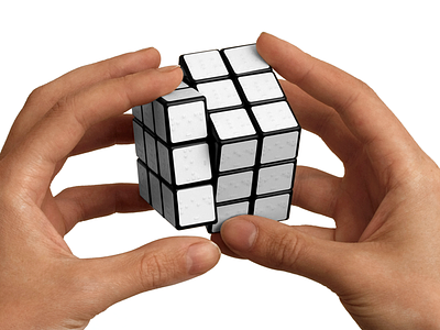 Rubiks Cube for blind people 3d blind cube design handicapped industrial rubiks white