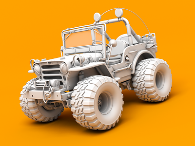 Wild Willy Jeep 3d car jeep model rendering tamiya wild willy
