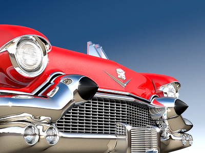 '57 Cadillac 1957 57 cadillac car chrome red rendering