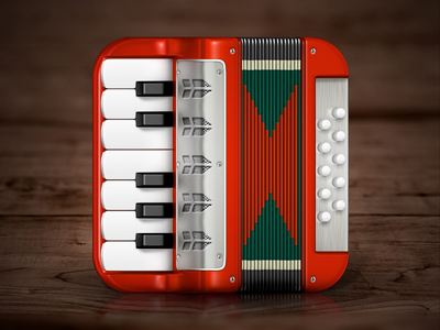 Accordion iOS Icon accordion akkordeon icon ios iphone music red ui