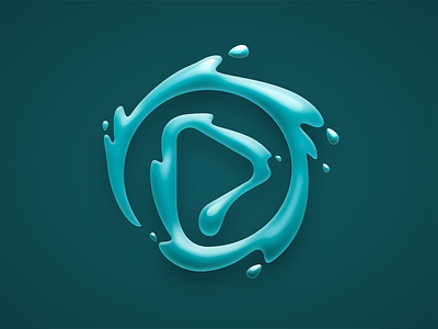 Splash Logo 3d app black blue design icon ios iphone logo water