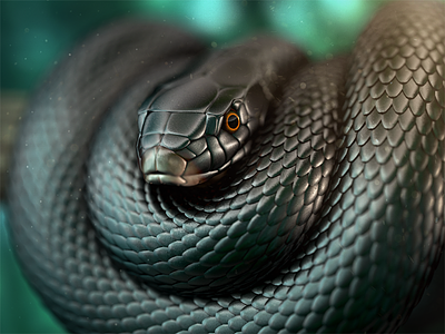 Black Mamba 3d animal black cgi jungle mamba rendering snake wild