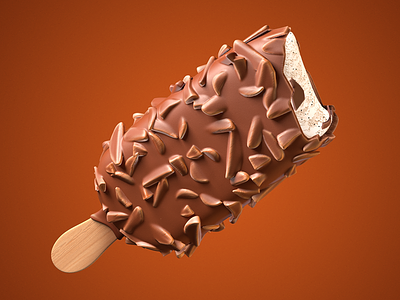 Icecream 3d chocolate cold ice icecream rendering summer vanilla