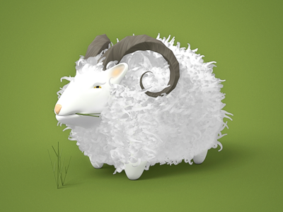 Small Sheep fur green luvly rendering rendertest sheep small