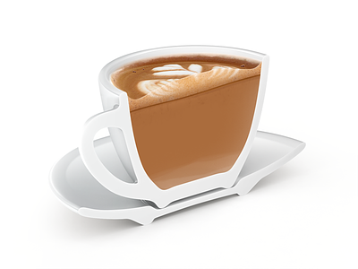 Flat White – Coffeeposter 3d cappuccino coffee coffeeposter flat white poster rendering
