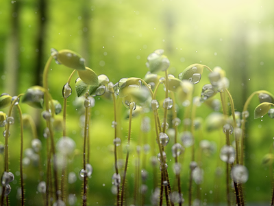 Small Plants – Rendertest 3d bubbles green nature particles rendertest