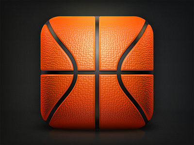 Basketball iOS Icon – Making-Of 3d app application basketball design dribbble icon icons identity ios iphone logo making of oraaaaaaaaange play realistic rendering