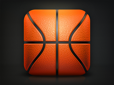 Basketball iOS Icon – Making-Of 3d app application basketball design dribbble icon icons identity ios iphone logo making of oraaaaaaaaange play realistic rendering