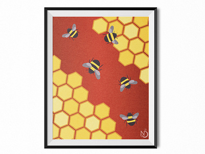 The Bees Knees adobe bees color design digital art digital drawing drawing graphic design honeycomb illustration illustrator nature nature art photoshop vector vectorart