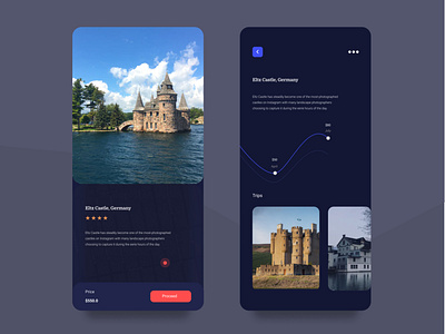 Castle UI Exploration app castle clean color creative daily ui dailyui dark design design thinking graphic design holiday minimal mobile travel trip typography ui user experience user interface