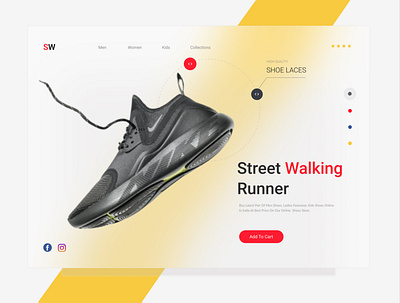 Street Runner Web Design cart creative daily ui design dribbblers ecommerce footwear graphic design morphism product shoe shoes ui ui design uiux user interface ux design vector web webdesign