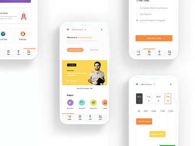E Learning App app color course daily ui design design thinking digital art education website flat graphics interface learning platform lessons minimal online course online education student typography ui uiux