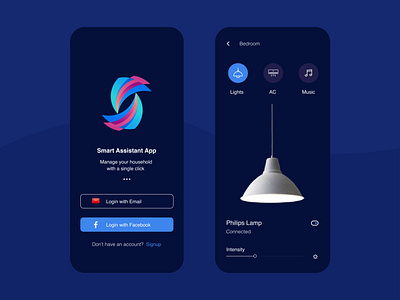 Smart Assistant App clean color concept daily ui design design thinking digital art elegant home automation inetrface light minimal mobile rooms smart app smart home smarthome temperature typography uiux